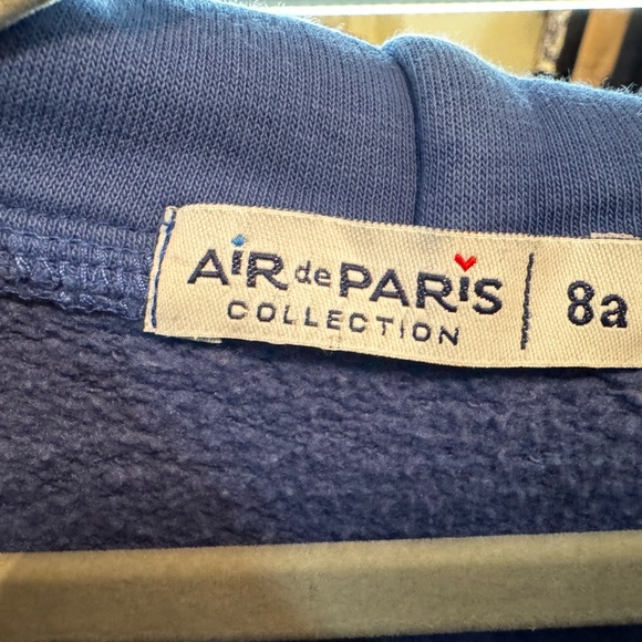 Paris France 🇫🇷 kids zip up sweatshirt. Blue / Grey. Size 8 - Picture 4 of 4